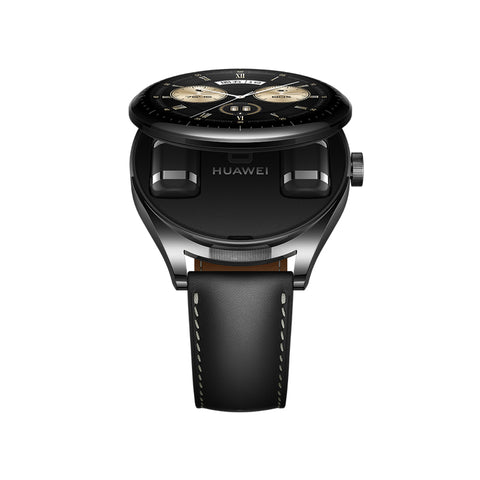 华为/HUAWEI WATCH Buds 耳机手表二合一 智能手表无线耳机 黑色不锈钢表壳 黑色真皮表带 血氧心率睡眠监测 AI降噪通话 专业健康管理 HarmonyOS 3弹盖磁吸式设计，耳机手表二合一；流光3D弧面玻璃；头层小牛皮表带；手表操作，耳机多设备切换