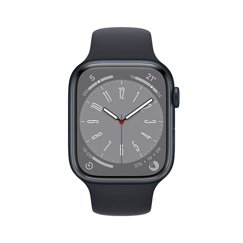 Apple Watch Series 8 智能手表 GPS版 45mm 午夜色铝金属表壳 运动型表带多彩表盘 大尺寸视网膜显示屏 健康监测 运动健身好帮手